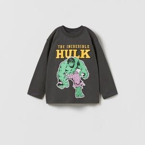 Zara Kids Black Hulk Long Sleeve Tee
